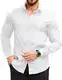 COOFANDY Hemd Herren Langarm Business Herrenhemden Regular Fit Stretch Bügelfrei Oberhemden Weiss M