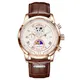 LIGE Armbanduhren Herren Männer Uhr Braun Lederarmband Chronograph Quarz Männer Uhren Mit Datum Mondphase Design Wasserdicht Men's Watches - Armbanduhren Für Herren Für Business & Alltag,Goldweiß