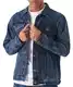 Jeansjacke für Herren – klassische Slim Fit Trucker-Jacke – lässige Cowboy-Western-Jeansjacke für Herren, Mittelblaue Waschung, L
