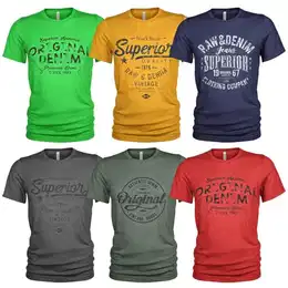 Herren 6er Pack T-Shirt Set Lässiges T Shirt mit O-Ausschnitt