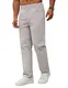 COOFANDY Herren Casual Chinohose Baumwolle Freizeithose Arbeitshose Männer Stretch Chino Hose Regular Fit Stoff Hose Lang Leichte Sommerhose Pants Trousers Hellgrau M
