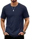 TACVASEN Männer Kurzarm Hemd Sommer Tshirs Leichtgewicht mit Taschen Basic Shirts Crew Neck Atmungsaktiv Poloshirt Sport Navy blau, M