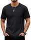 TACVASEN Herren Shirt Leicht T-Shirts mit Rundhals-Ausschnit Sommer Hemd Kurzarm Schnelltrocknend Laufshirt mit Taschen Schwarz, M