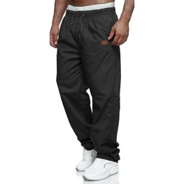 Herren Cargohose Chino Hose Herren Jogginghose Casual Freizeithose Elastische Taille Kordelzu Outdoor Hosen Schwarz M