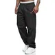 Herren Cargohose Chino Hose Herren Jogginghose Casual Freizeithose Elastische Taille Kordelzu Outdoor Hosen Schwarz M