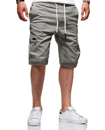 Kurze Hosen Herren Cargo Shorts Baumwolle Bermuda Shorts Herren Sommer Freizeithose Elastische Taille mit Taschen