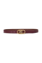 Usnjen pas Lauren Ralph Lauren enski, bordo barva, 412883714