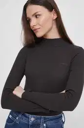 Majica z dolgimi rokavi enski, rna barva