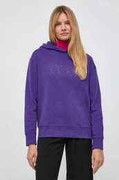 Bombaen pulover enski, vijolina barva, s kapuco