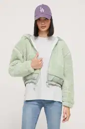 Jakna s primesjo volne zelena barva