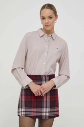 Bombažna srajca ženska, bordo barva