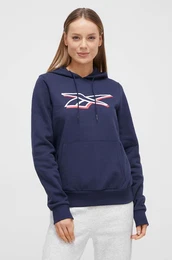 Pulover enska, mornarsko modra barva, s kapuco