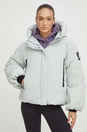 Pernata jakna za ene, boja: zelena, za zimu, oversize