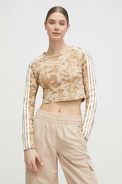 Majica z dolgimi rokavi ženski, bež barva