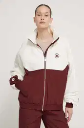 Jakna za ene, boja: be, za zimu, oversize
