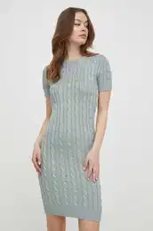 Obleka Lauren Ralph Lauren zelena barva