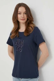 Bombana kratka majica enska, mornarsko modra barva TS2245DJ638