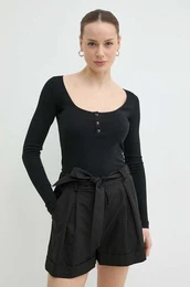 Majica z dolgimi rokavi enska, rna barva, 103569 A1X4