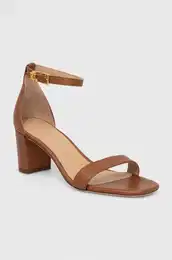 Usnjeni sandali Lauren Ralph Lauren Logan rjava barva, 802927949002