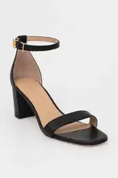 Usnjeni sandali Lauren Ralph Lauren Logan rna barva, 802927949001