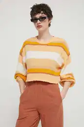 Pulover Sol Time enski, rumena barva, ABJSW00269