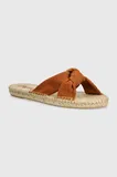 Rjava Espadrile sandali Semiš za dame image