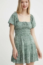 Haljina Hollister Co. boja: zelena, mini, iri se prema dolje
