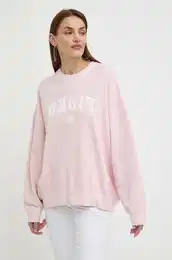 Bombažen pulover ženski, roza barva, 104266 A25Y