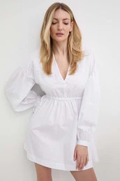 Haljina boja: bijela, mini, iri se prema dolje, 103723 A1XO
