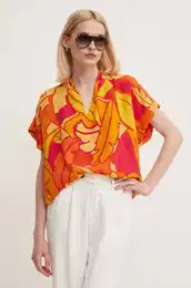 Bluza za ene, boja: naranasta, s uzorkom, 242008