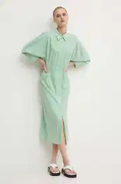 Obleka Laurie - Daily Classic Stripe RD zelena barva, DAY65243267