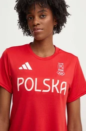 Majica kratkih rukava za trening HIIT Olympic Polska boja: crvena, JF6702