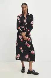 Haljina boja: crna, maxi, ravna