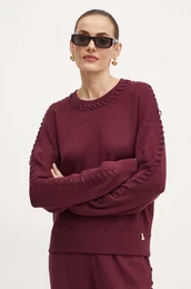 Pulover enski, bordo barva, 8K0235 K207