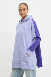 Pulover enski, vijolina barva, s kapuco, 246W1815