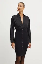 Haljina boja: crna, mini, oversize, WF4073 MA05P