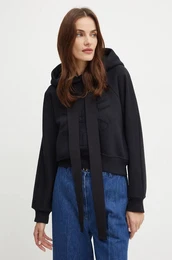 Bombaen pulover enski, rna barva, s kapuco, JE0699995