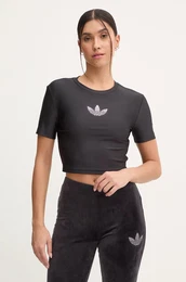 Majica kratkih rukava Bling Tee za ene, boja: crna, IW5681