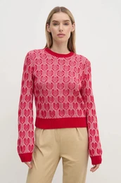 Pulover s primesjo volne enski, rdea barva, 1435E10BO