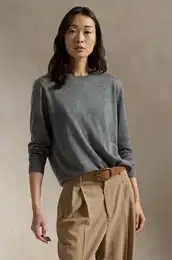 Volnen pulover enski, siva barva, 211956230