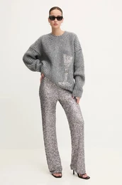 Pulover s primesjo volne enski, siva barva, 3742MDM207A.247984