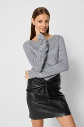 Bluza s primesjo volne LUAN siva barva, LUAN_SZARY_AW24