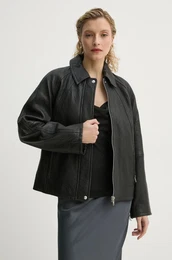 Usnjena jakna SANOK enska, rna barva, F24400104