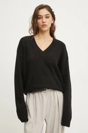 Pulover s primesjo volne enski, rna barva, W6110553A-02A