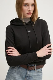 Bombaen pulover enski, rna barva, s kapuco, J20J225085