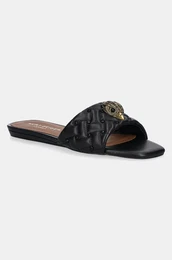 Usnjeni natikai Kensington Flat Sandal enski, rna barva, 8496109109