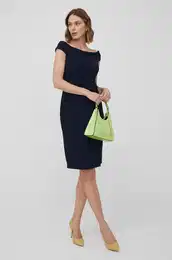 Obleka Lauren Ralph Lauren mornarsko modra barva