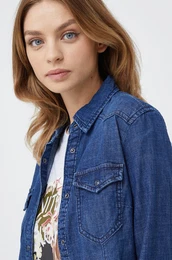 Jeans srajca enska, mornarsko modra barva,