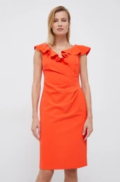 Obleka Lauren Ralph Lauren oranna barva,