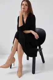 Obleka Lauren Ralph Lauren rna barva,